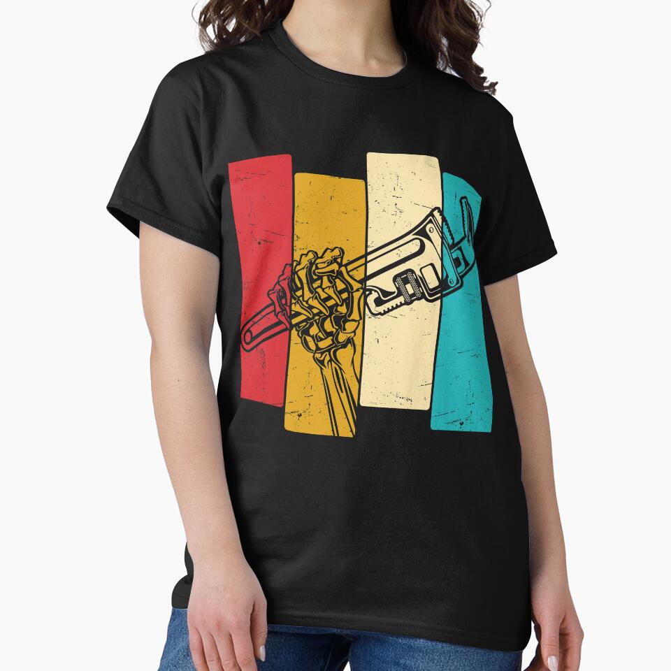 Retro Vintage Mechanic With Wrench Funny Mechanic Tools T Shirts by SunsetGloww