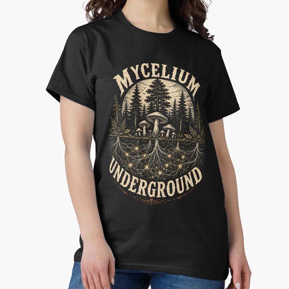 Mycelium Underground Mushroom Forest Graphic by curiouschimp