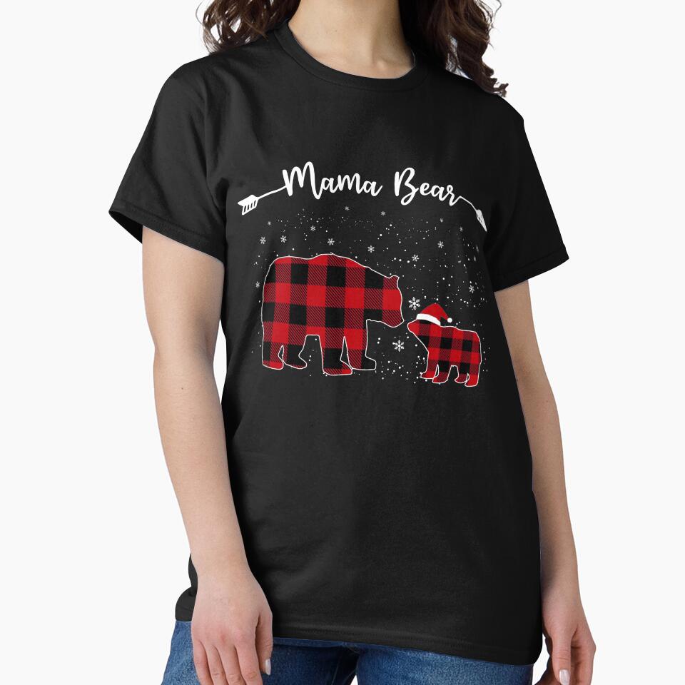 Red Plaid Mama Bear Buffalo Matching Family Mama Pajama Christmas by Looks-great