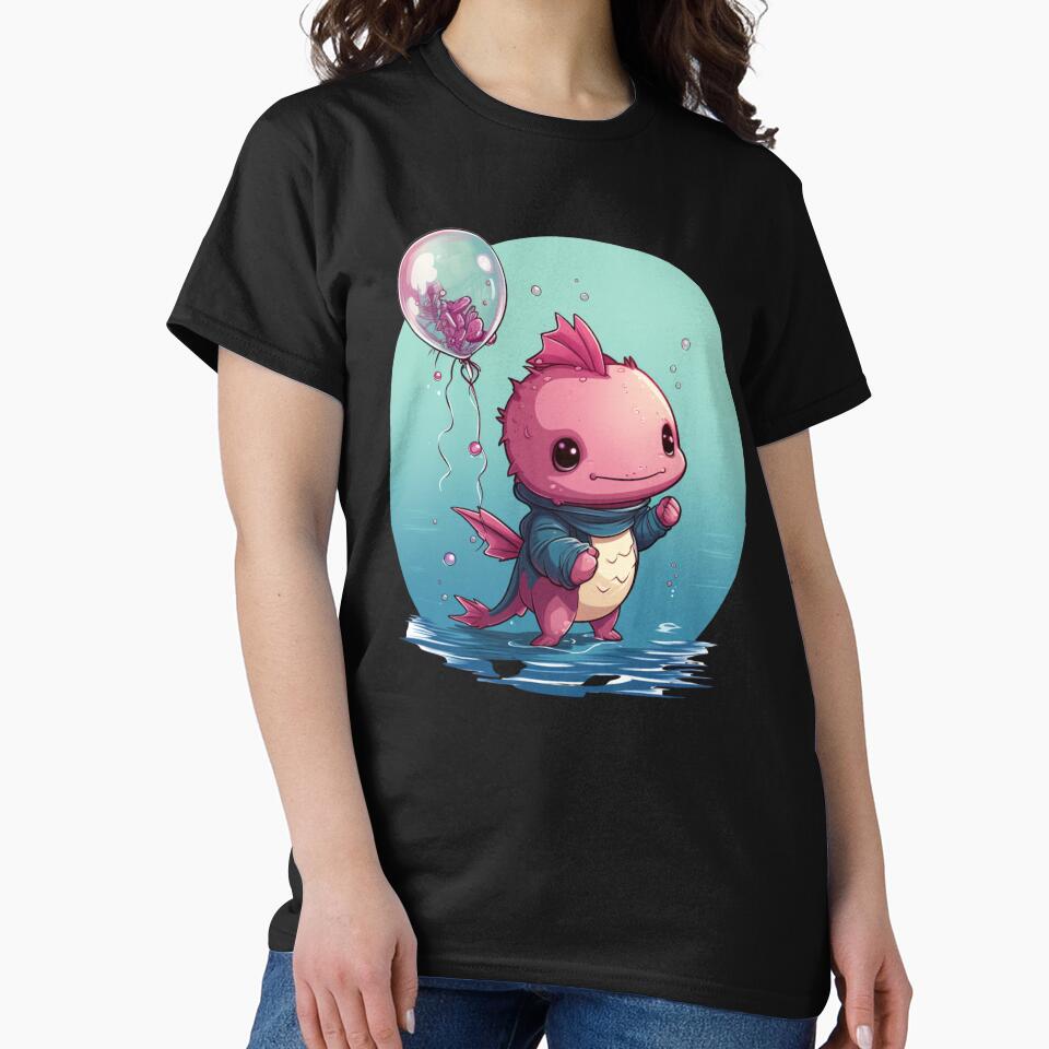 Cute Axolotl Kawaii with ballons by ArtFromBeyond