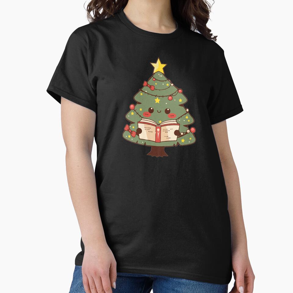 Cute Bookish Christmas Tree by RetroPrints