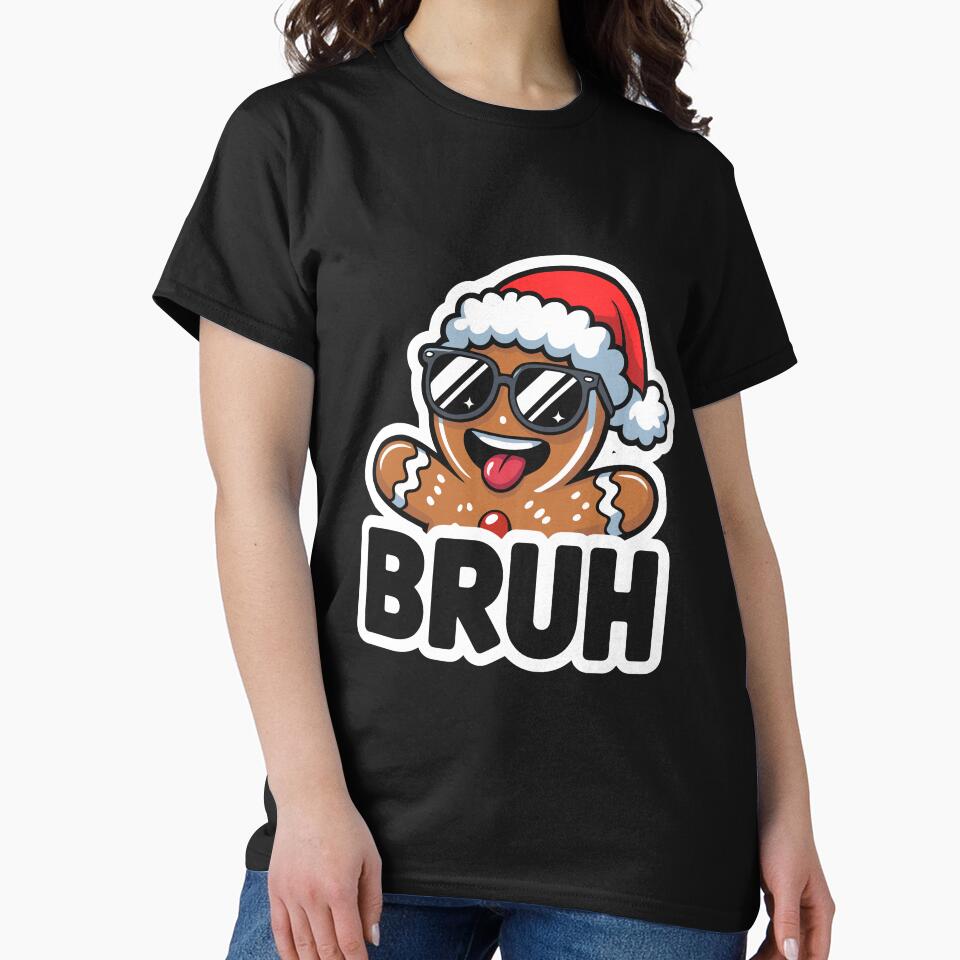 Bruh Funny Christmas Gingerbread Man Teens Boys Kids by clothesy7