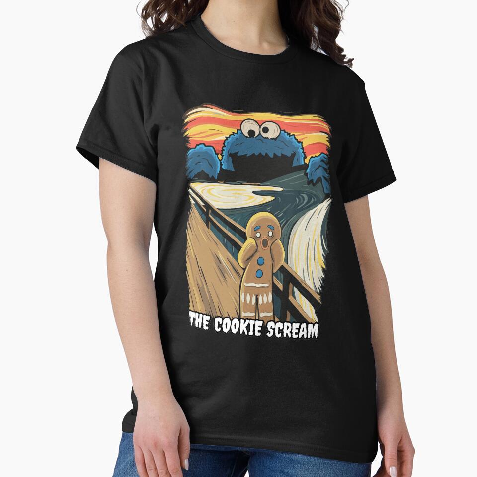 Cookie Monster Screams Over Gingerbread Man Art by Loopdrawings