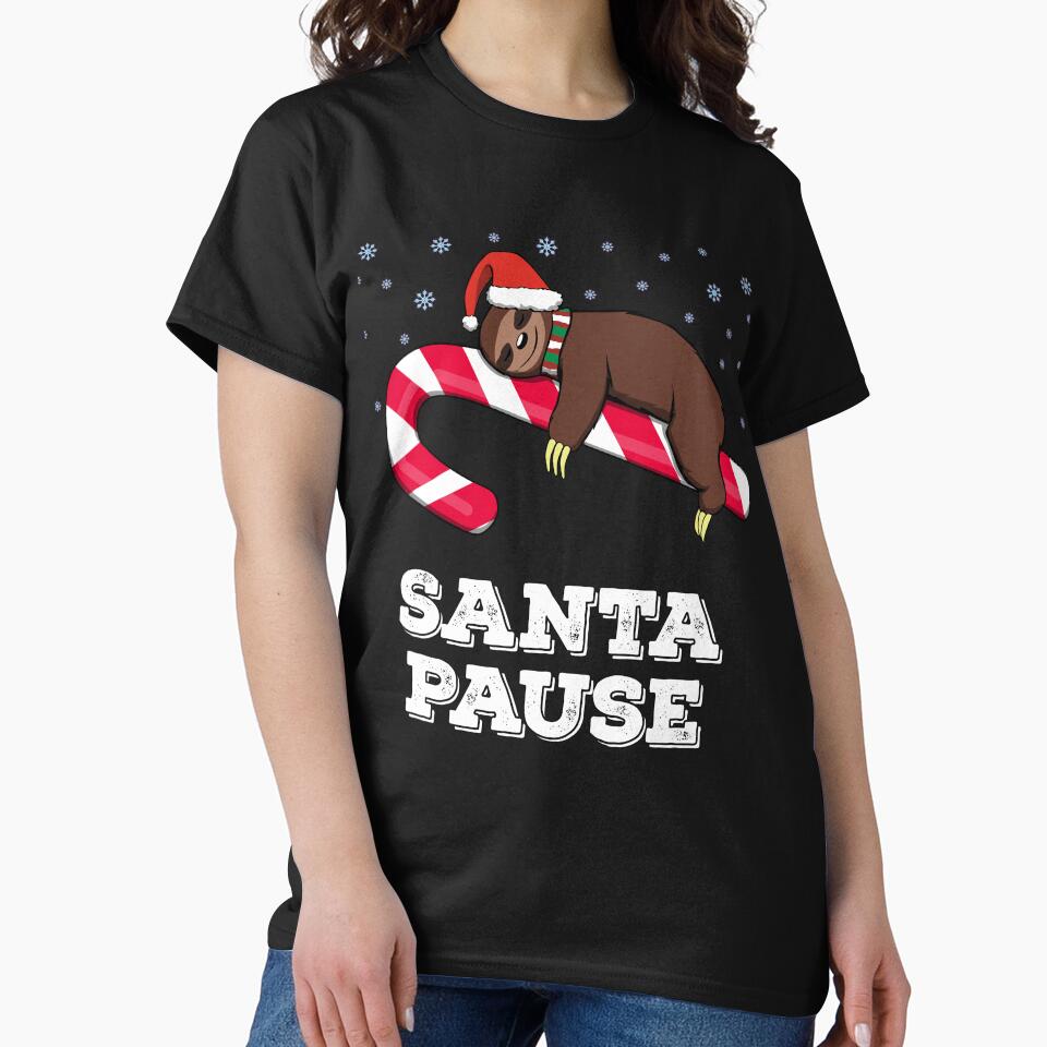 Christmas Sloth Gifts Santa Pause Xmas by MGO-Design