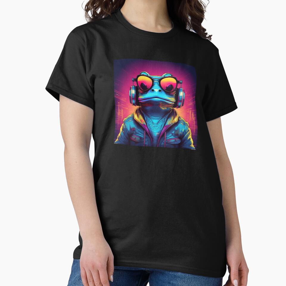 Frog in Headphones and Shades Synthwave by Boxing Kangaroo Retail Company