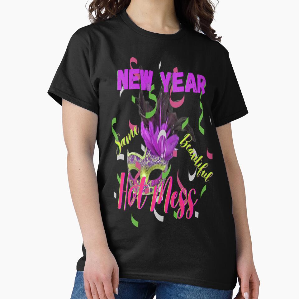 New Year Same Beautiful Hot Mess Lettering Design, 4, Howdy New Year, New Years Celebration, New Years Eve Countdown by Adri Barnard