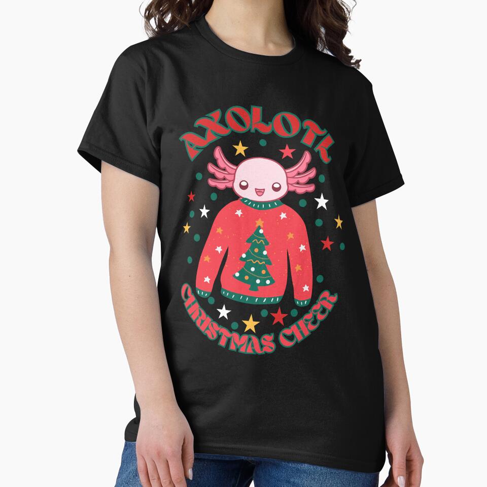 Cute Axolotl Ugly Christmas Sweater by MimsTees
