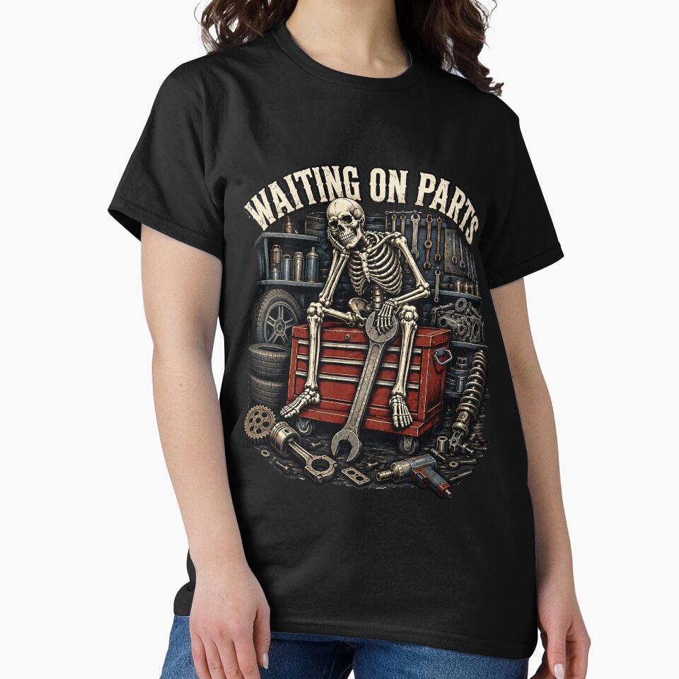 Waiting On Parts Mechanic Skeleton Auto Repair Design by netimdomains