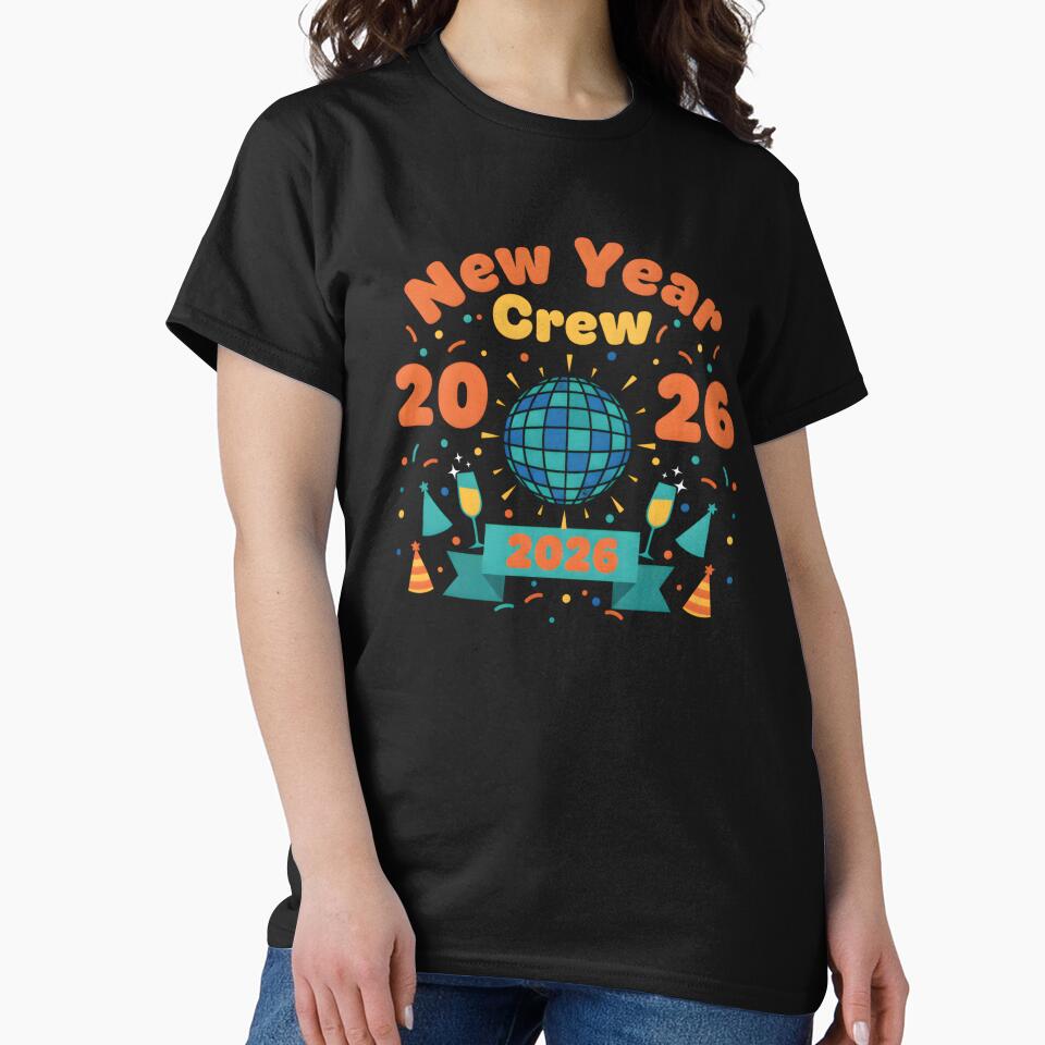 New Year Crew 2026, New Year Party Gift, Funny NYE Celebration Graphic Tee for Friends Family Countdown Night by saloui
