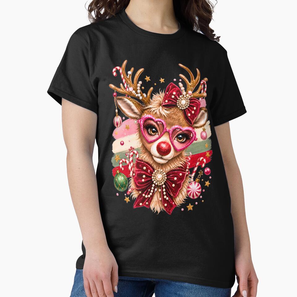 Festive Reindeer Glamour with Candy Cane Charm by DYAFLK