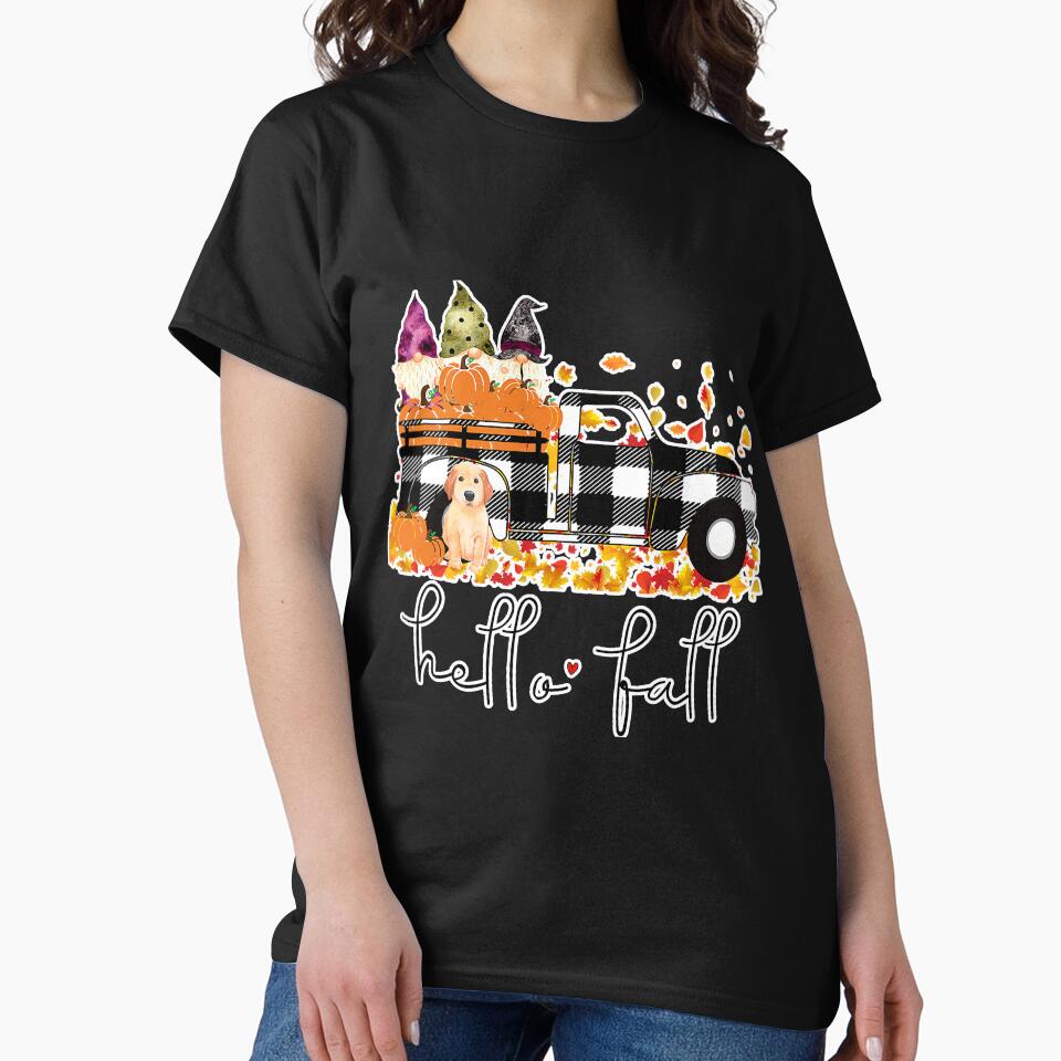 Hello Fall Pumpkin Truck Gnomes Dog by YesterDayCheck