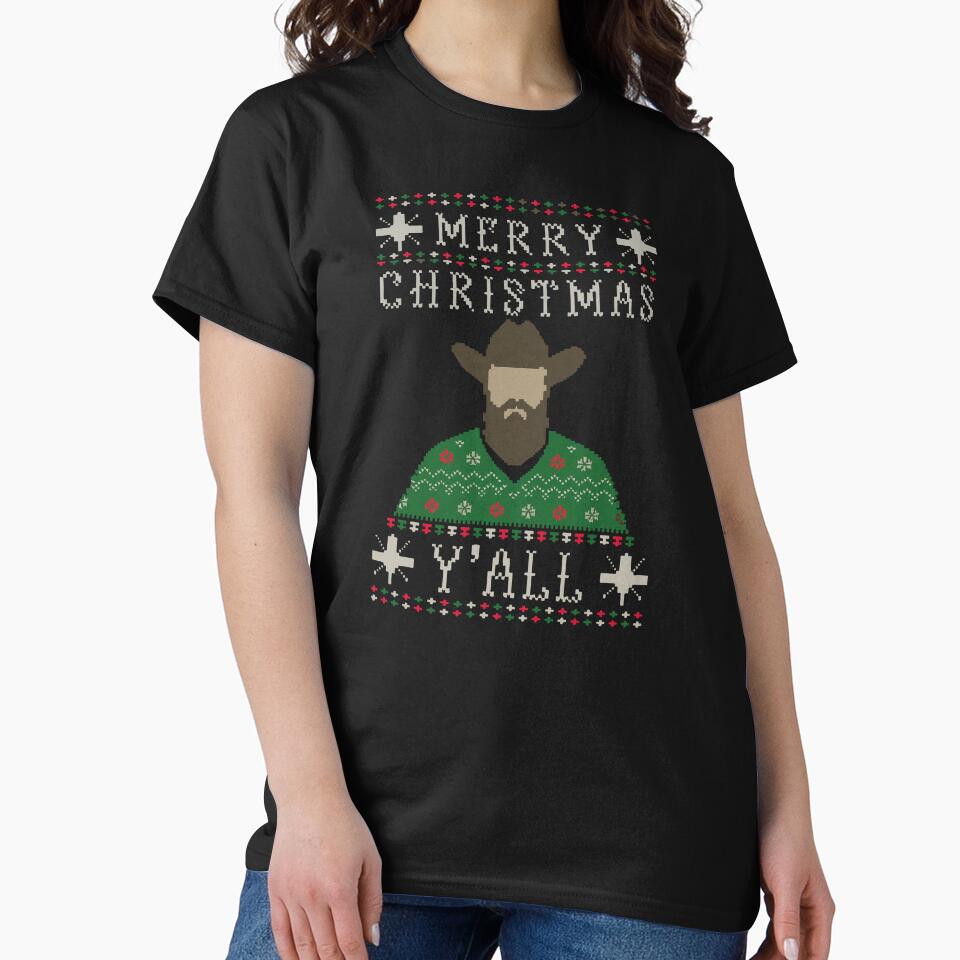 Merry Christmas Y’all - Ugly Christmas Sweater Cowboy by vfxbear
