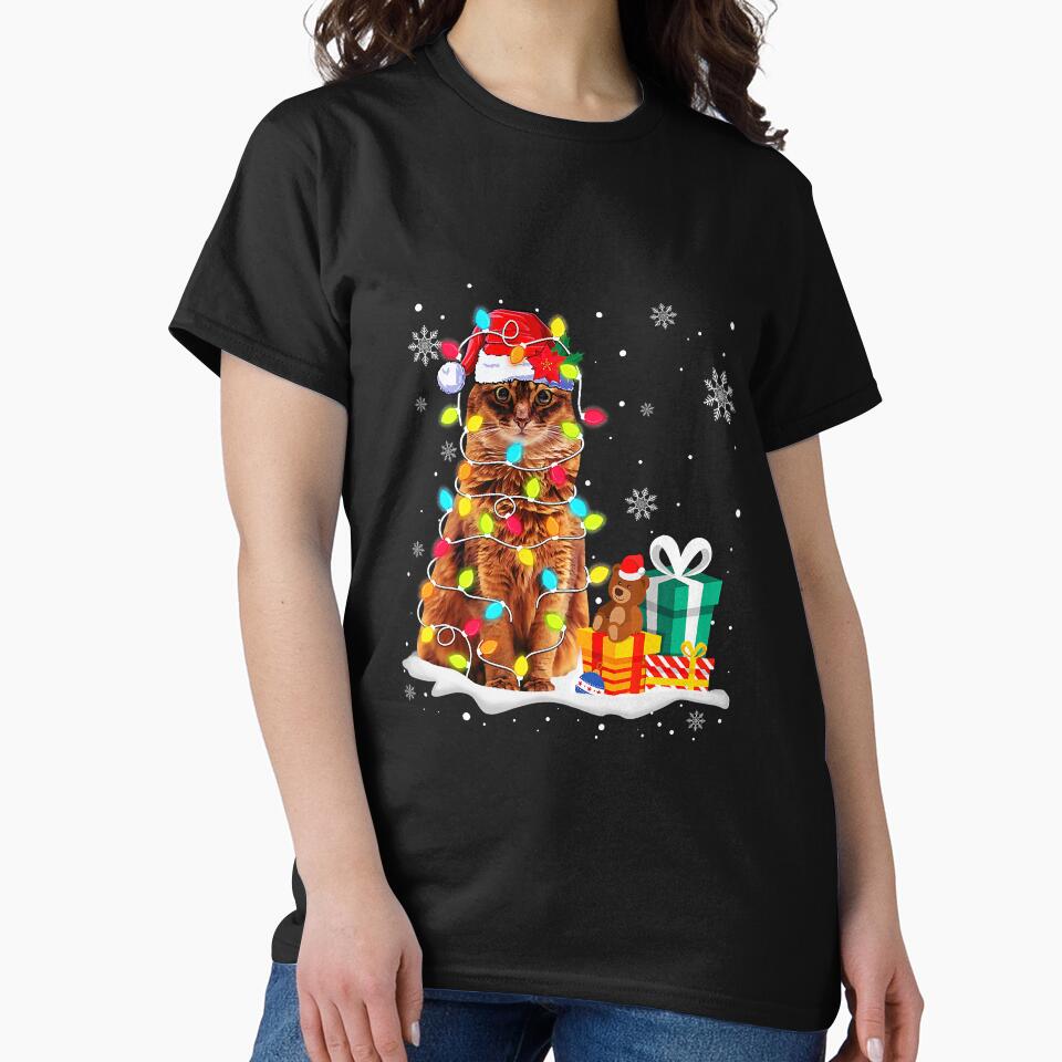 Funny Somali Christmas Light Cat Dad by reyeskhan79