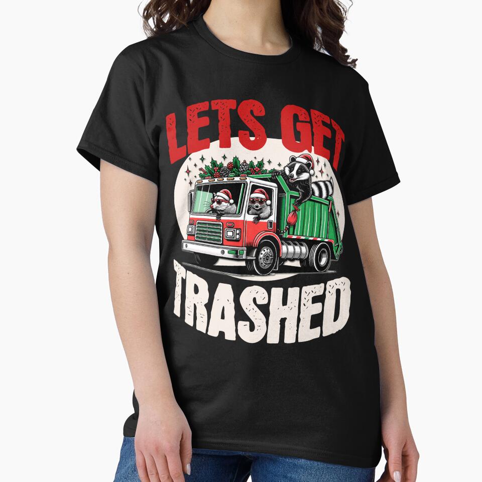 "Lets get trashed" Christmas opossum and racoon in a dumpster truck by BigfeetLittlepaws