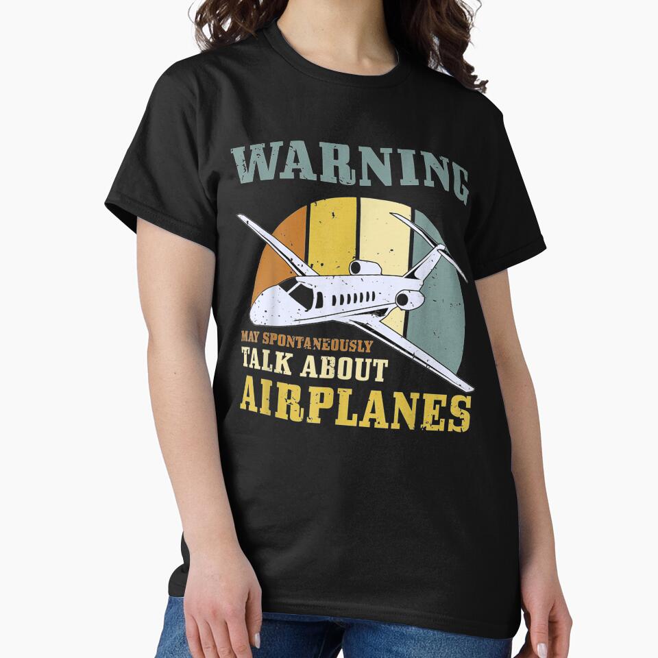 Warning Talk About Airplanes Design Aviation Gift Mechanic by tolivia