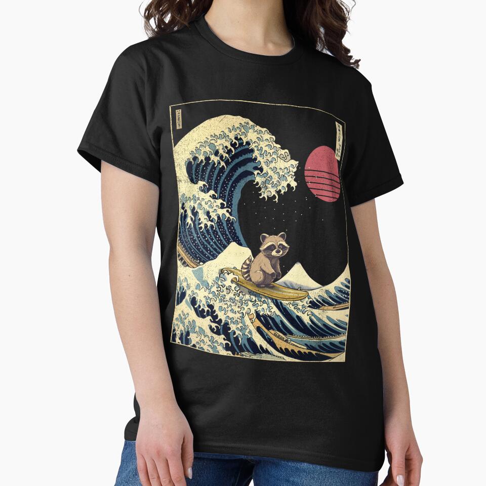 Raccoon Kanagawa Japanese Surfing Wave by rafaeltto
