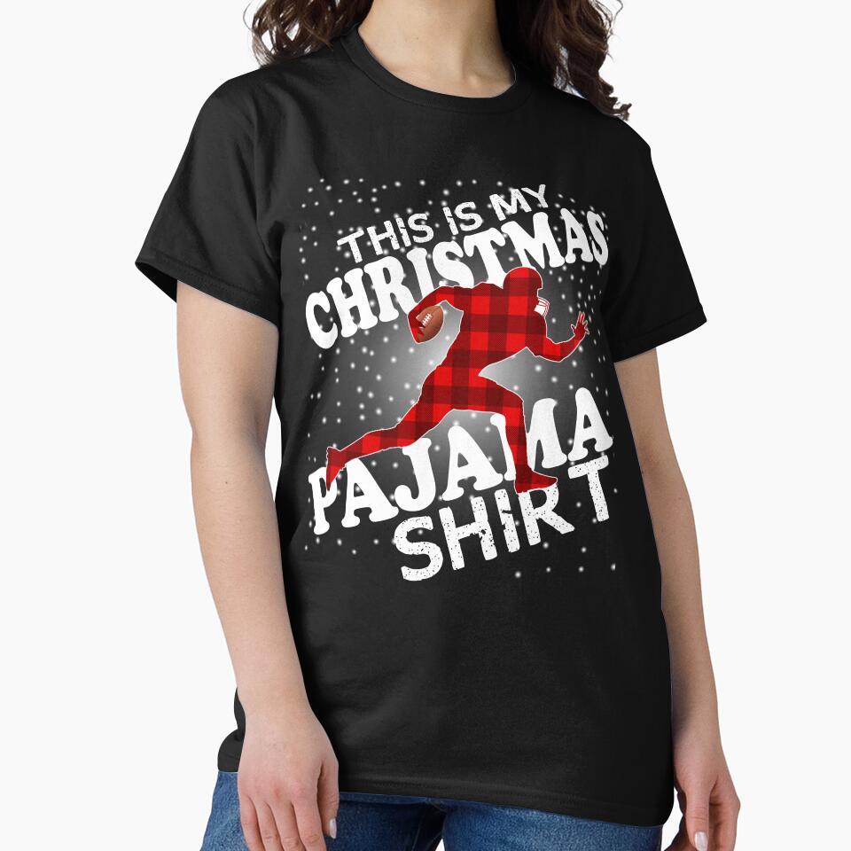 This Is My Christmas Pajama Shirt Football |  Football Christmas | Funny Christmas by Beautiful Designs