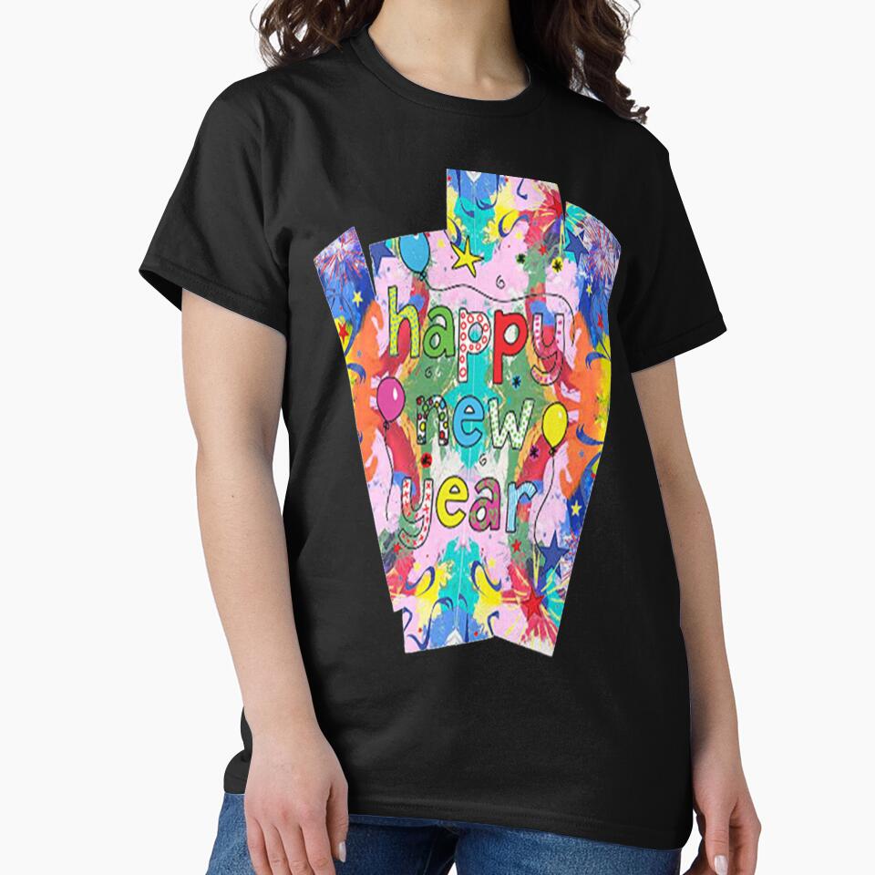 Psychedelic Abstract Happy New Year design, Howdy New Year,New Years Celebration, New Years Eve Countdown by Adri Barnard