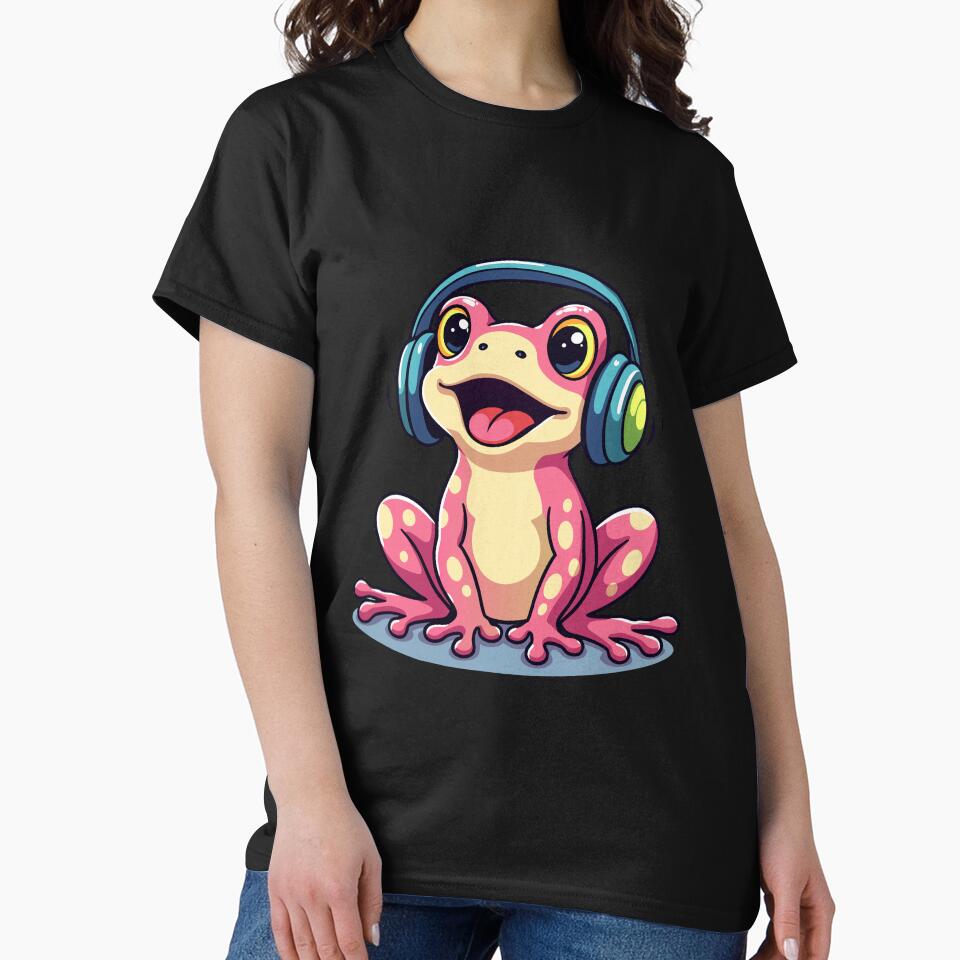 Kawaii Frog with Headphones – Cute Music Lover Amphibian Design by DesignDoodleArt