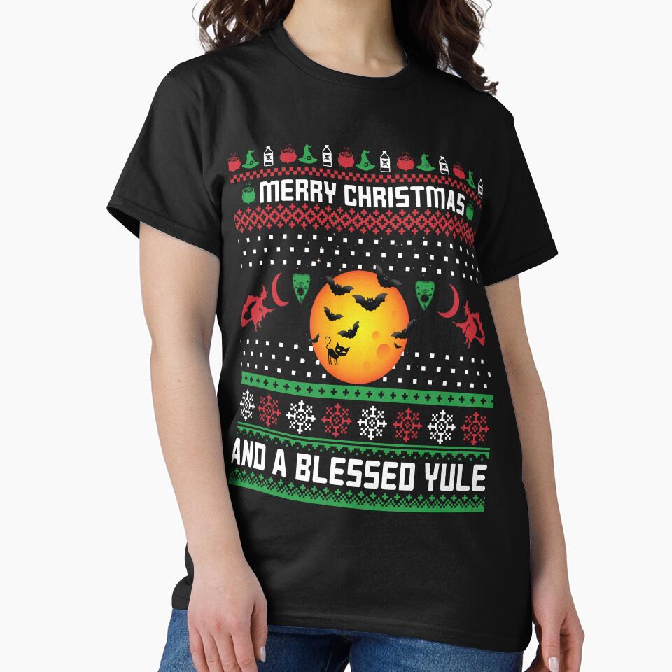Merry Christmas and a Blessed Yule Ugly Christmas Sweather by RepublicOfFire