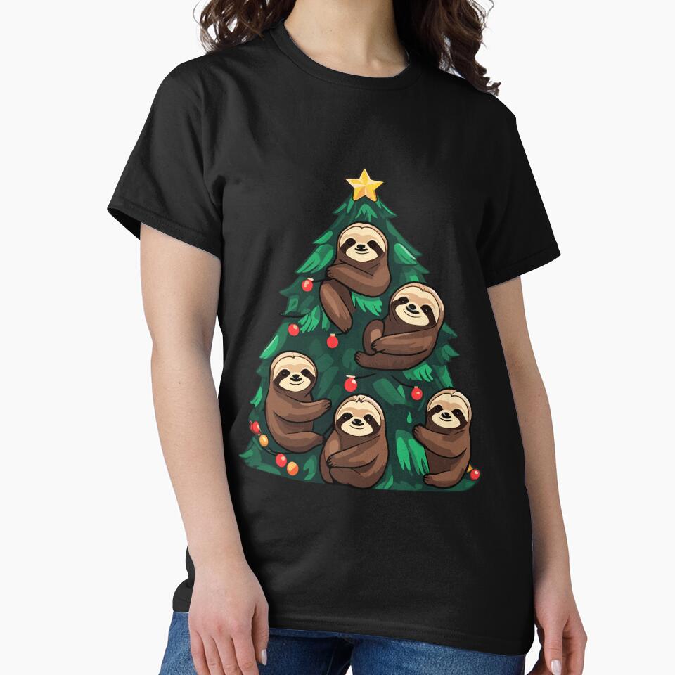 Christmas Tree Sloths Funny Slothmas by MonkaDesigns