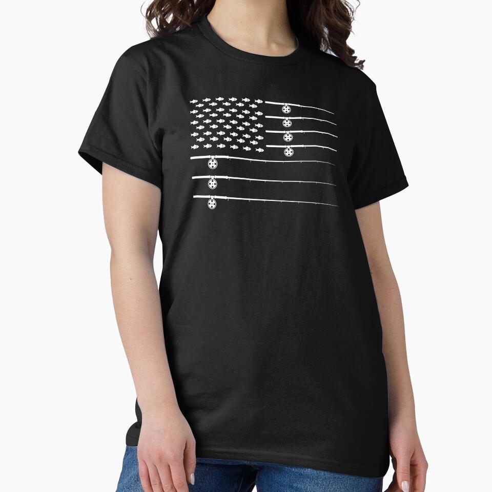 Patriotic USA American Flag Fishing T-shirt by mrsmitful