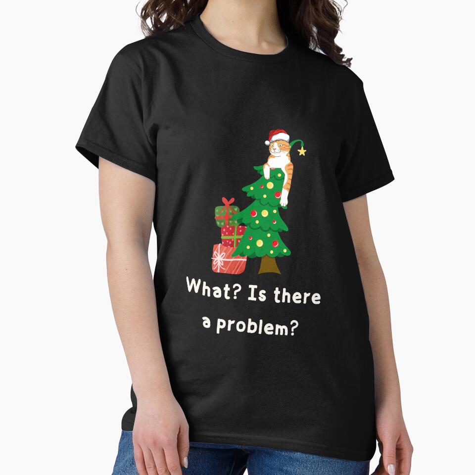 Funny Orange Cat on Christmas Tree - Sarcastic Ginger Cat by Cat Stories