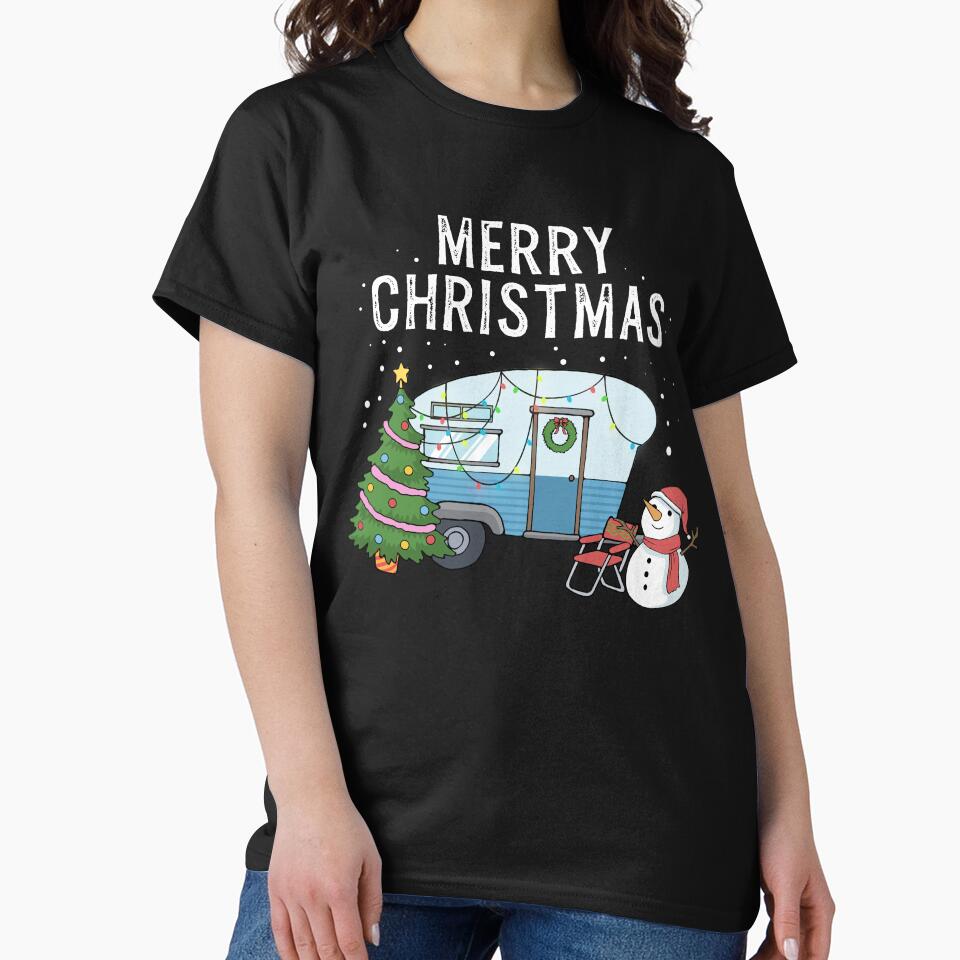 Merry Christmas Camping Campfire Tent Outdoor Camper by DSWShirts