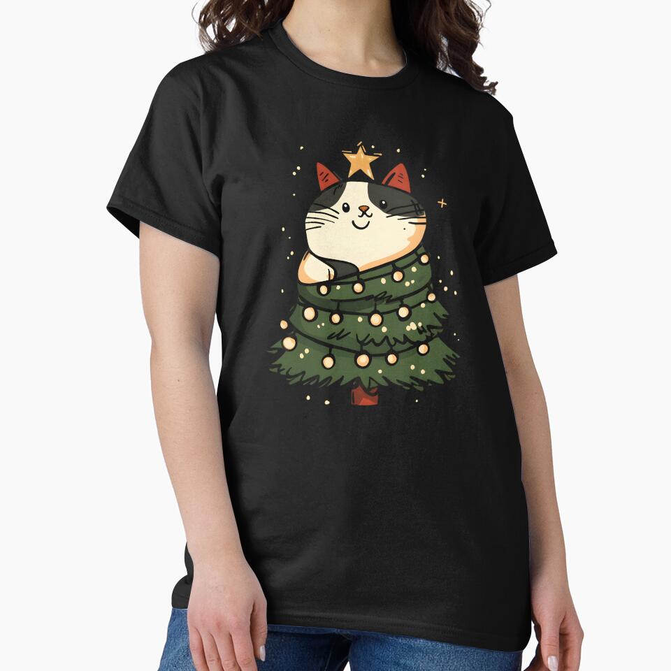 Cute Christmas Tree Cat by CoolMantras