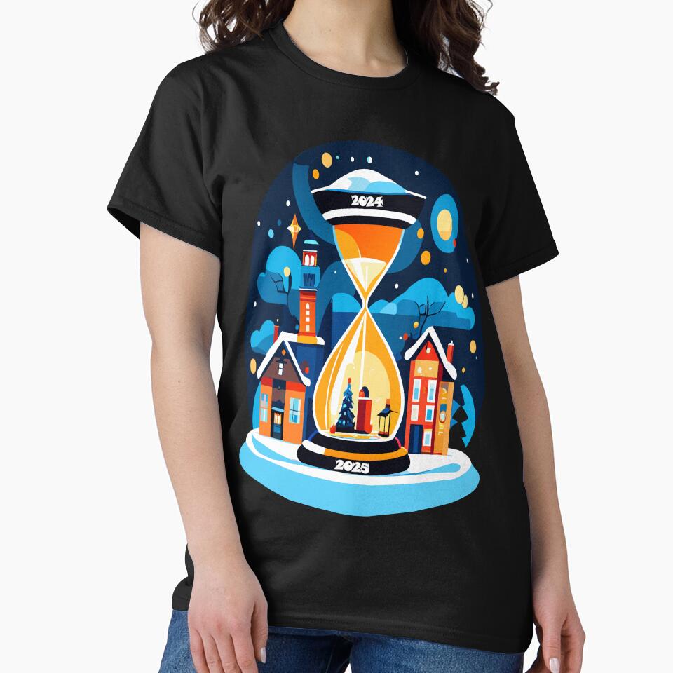 Countdown to a New Year – Festive Hourglass Illustration by AgarutanPrint