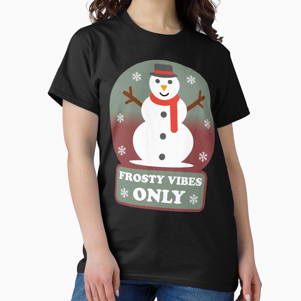 Frosty Vibes Only - Winter Snowman Christmas Holiday Cheer by Shape Snip Studio