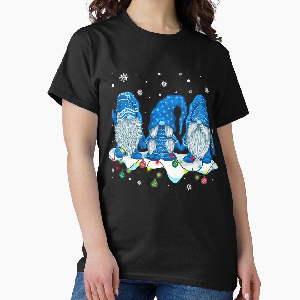 Matching Family Pajamas Hanging Christmas With Blue Gnomies Xmas Gift T Shirt by tuanitus