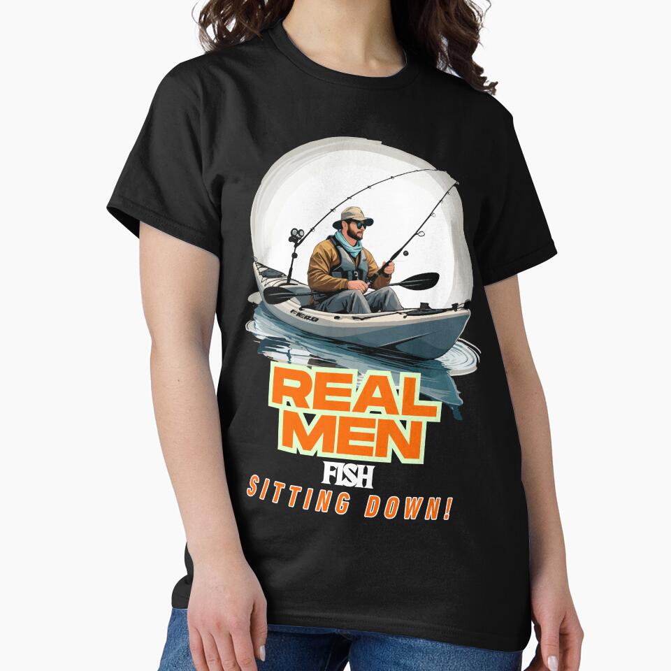 Real Men Fish Setting Down by PRINTABLE SHELF