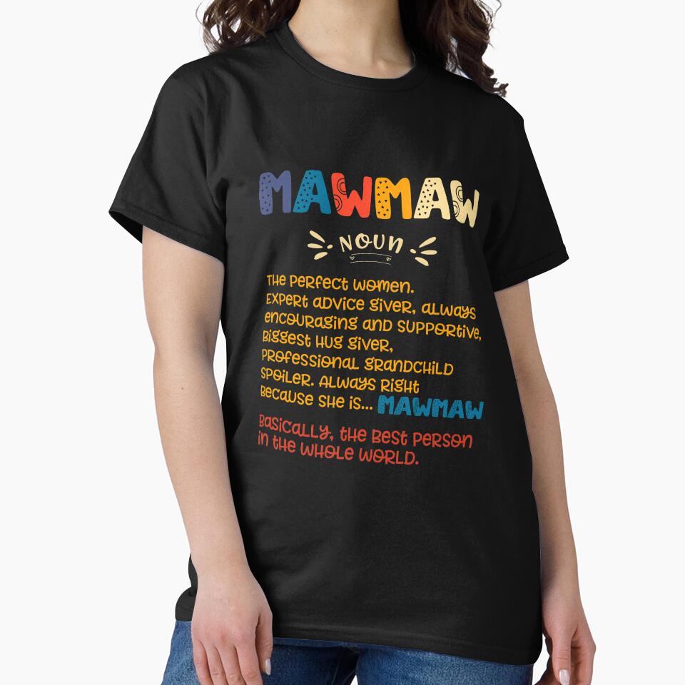 Mawmaw Definition Grandma Family Cute Name Women Gift by Dolphin Graphic