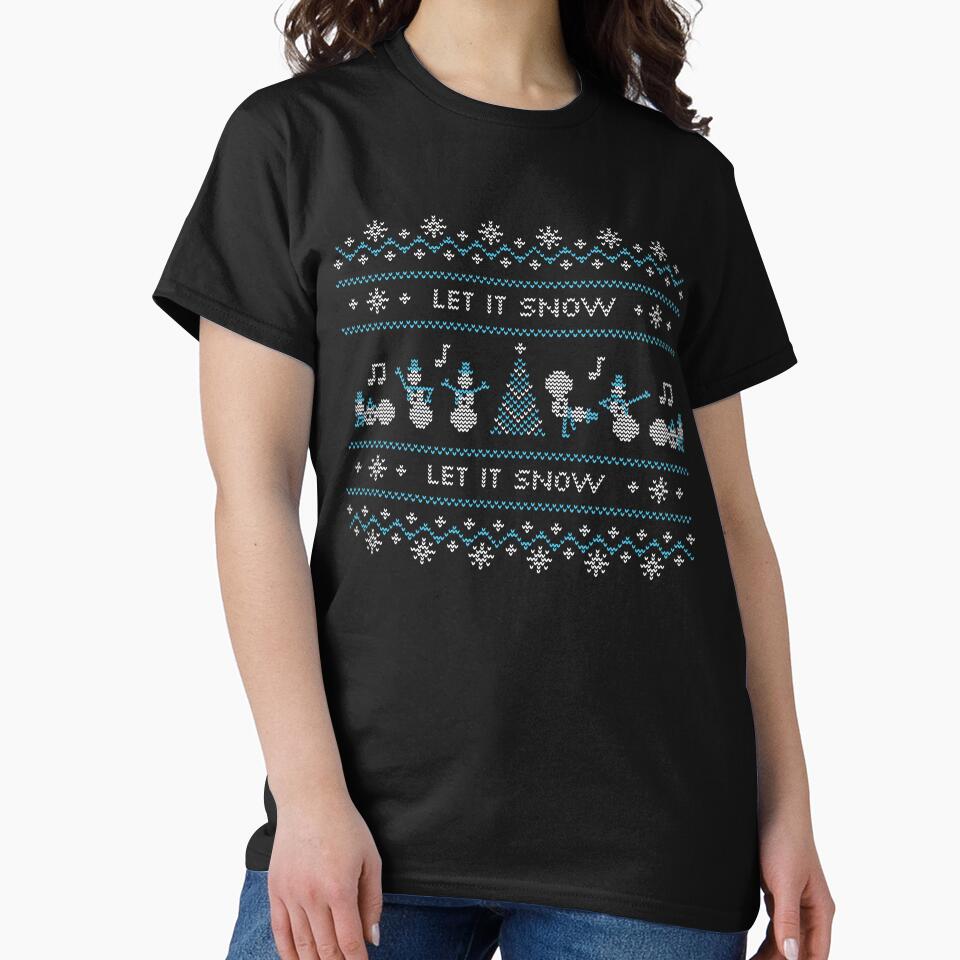 Ugly Christmas Sweater Let it Snow Dancing Snowmen by shamstudio