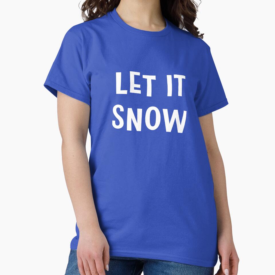 Let It Snow Navy Blue Winter Typography Design by GemsAnatomy
