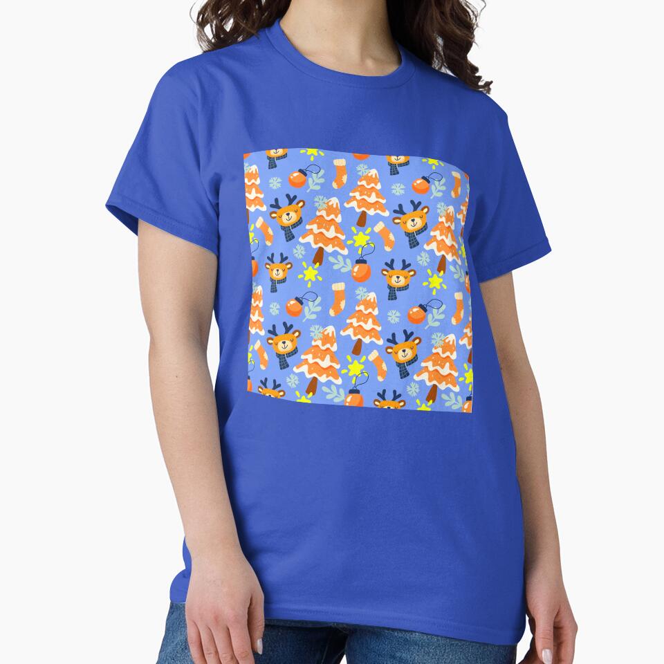 Reining Reindeer Christmas Blue Orange by Ashberry2