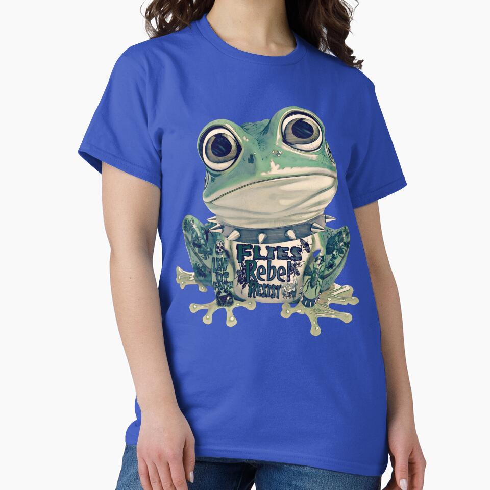 Gothic Rebel Punk Frog Design | Cool Tattood Frog With Spiked Collar Graphic by DopeStick