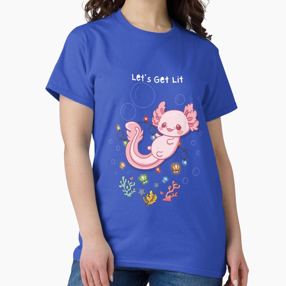 AXOLOTL CHRISTMAS TEE LET'S GET LIT by HOLY-D-TEE