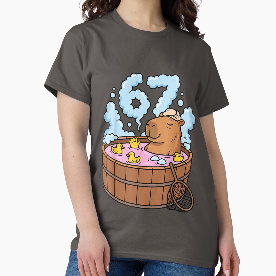 Capybara Bath Tub 67 Relaxed Funny Meme Animal Art for Men Women Kids , Capybara Gift Lover by DZIRI NAJAT