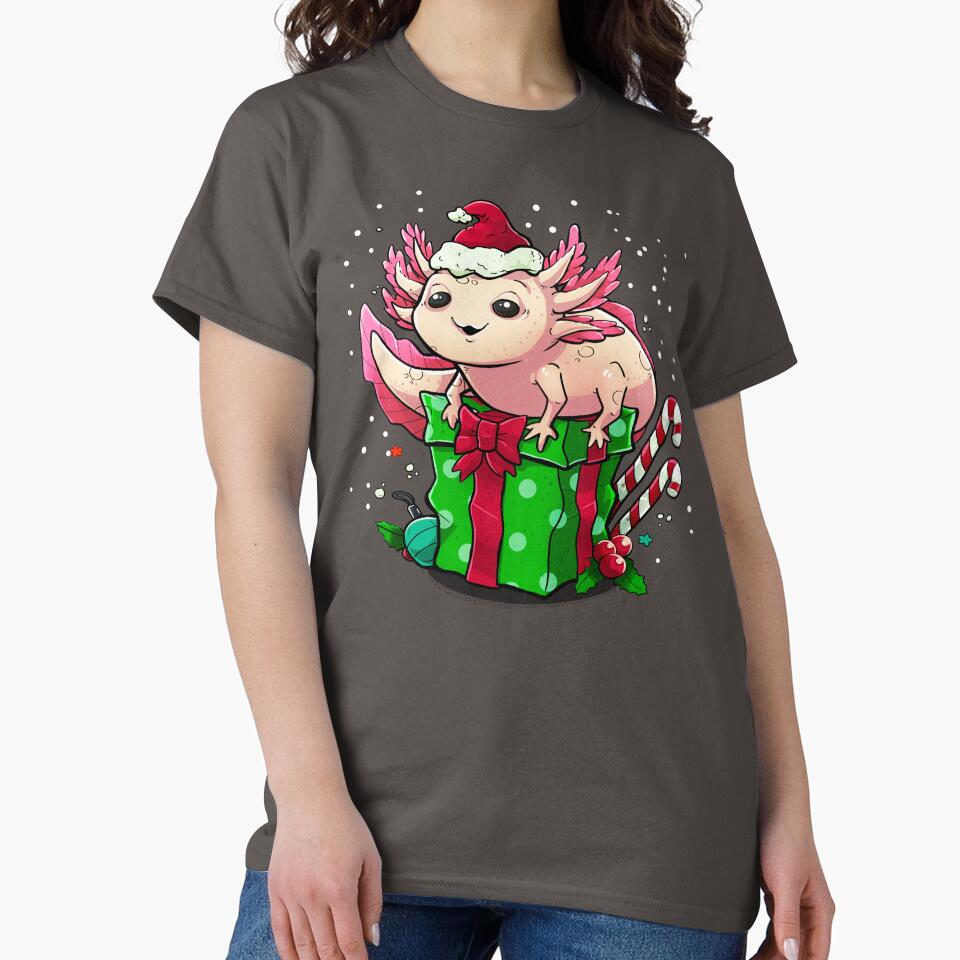 Funny Axolotl Lover Xmas Santa Axolotl Christmas by NUMAcreations