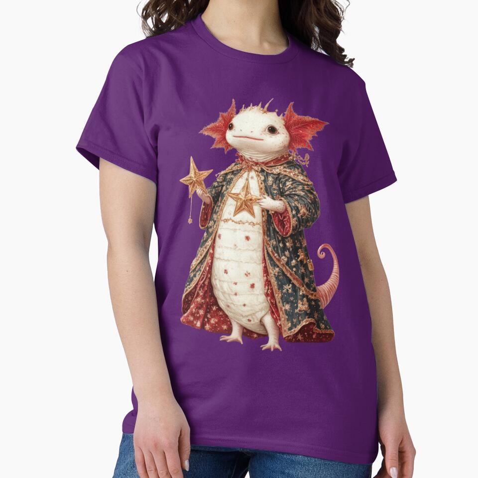 funny axolotl, celebrating Christmas, funny Christmas design by Mauswohn