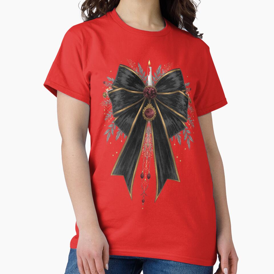 Gothic Christmas Black Velvet Bow 2 by Girly-Universe