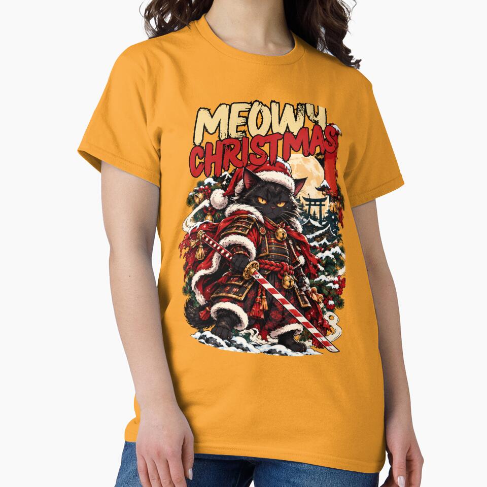 Meowy Christmas Samurai Cat Anime by WelLarsDigitals