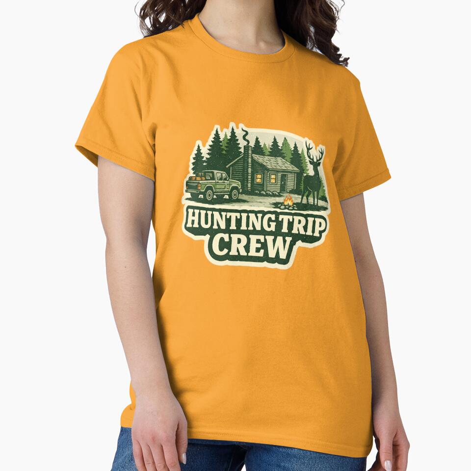 Hunting Trip Crew Cabin Scene – Vintage Outdoor Camping & Hunting Design by EastEndTownie