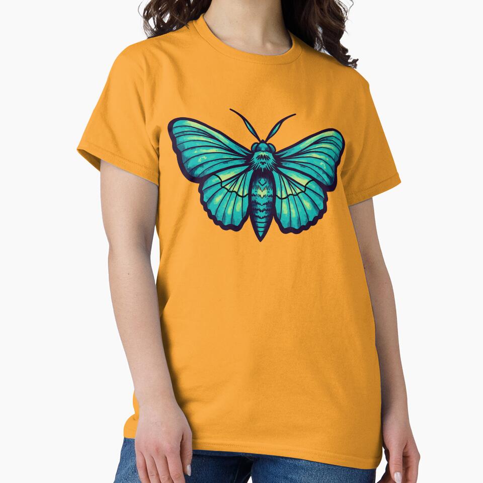 Cold Chinese moon moth colorful aquarelic by Dailykindness