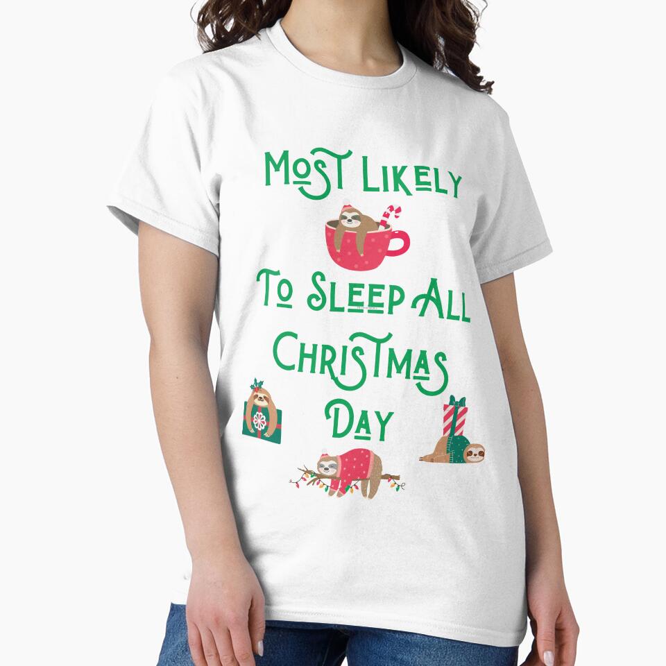 Most likely to sleep all christmas day, Sloth on christmas by GOLDENGARDENART