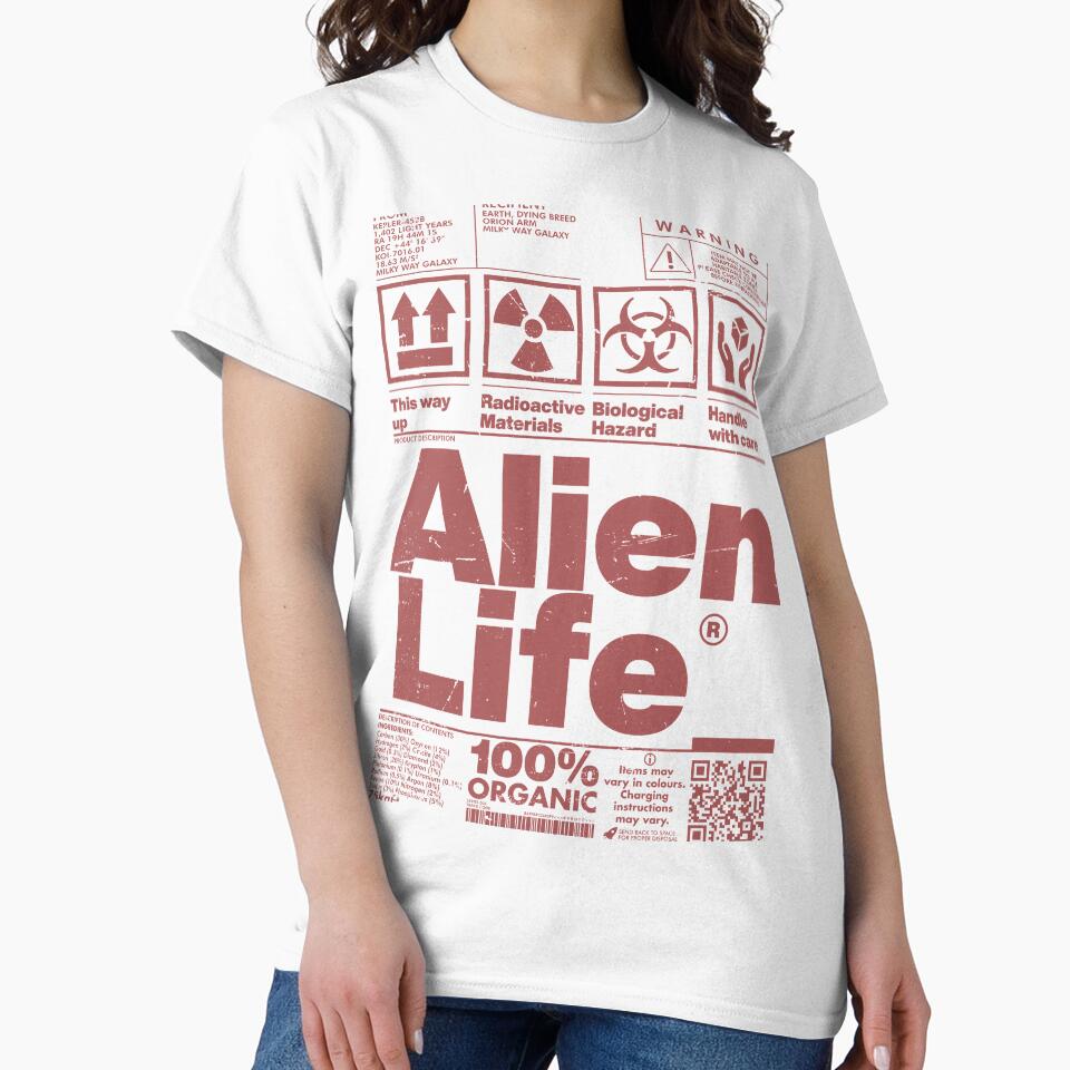 Alien Life Package Label In Rust Pink by allincolors