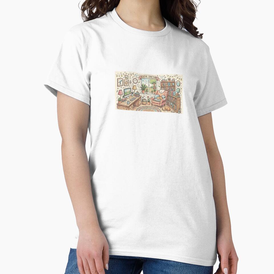 Cozy Creative Sanctuary Doodle Illustration by Ak-art-shop