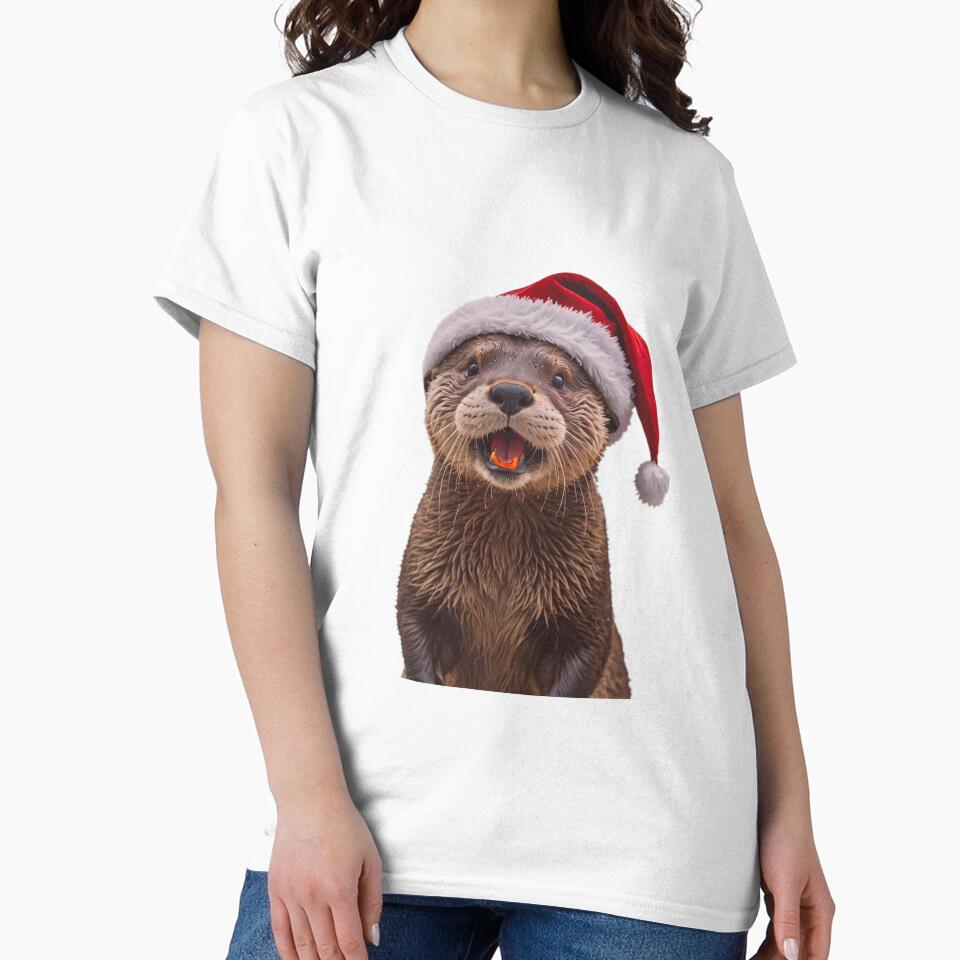 Otter christmas xmas holiday merry gift love hat by CheeseBlueprint
